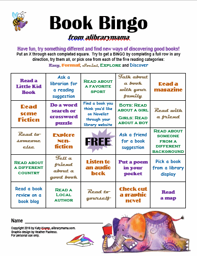 Book Bingo - Free Printable